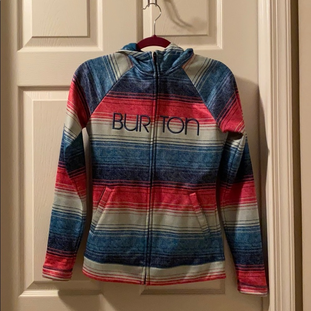 Burton zip up hooded sweatshirt